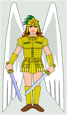 Mary-M in armour.